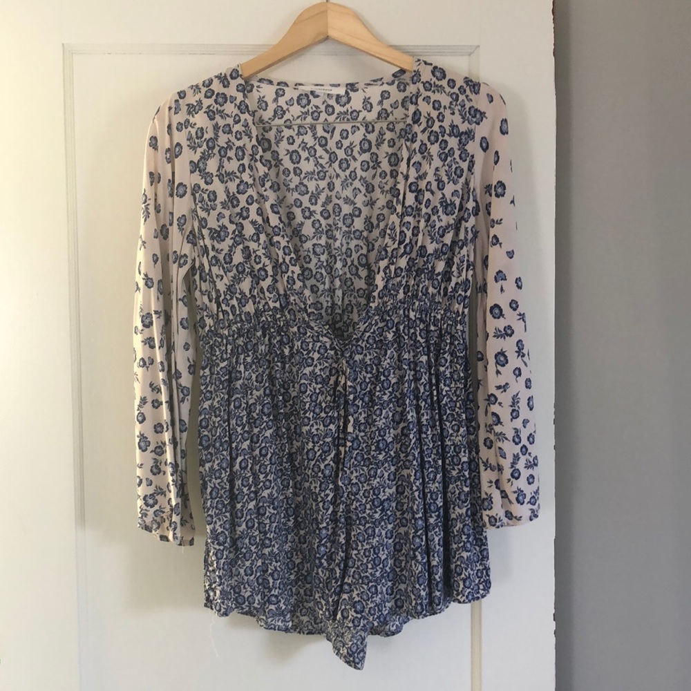 Olivaceous Floral low cut Romper size S